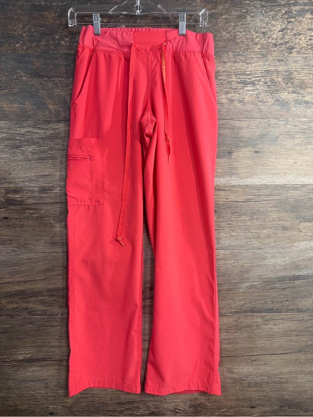 Med Couture Coral Drawstring Cargo Scrub Pants